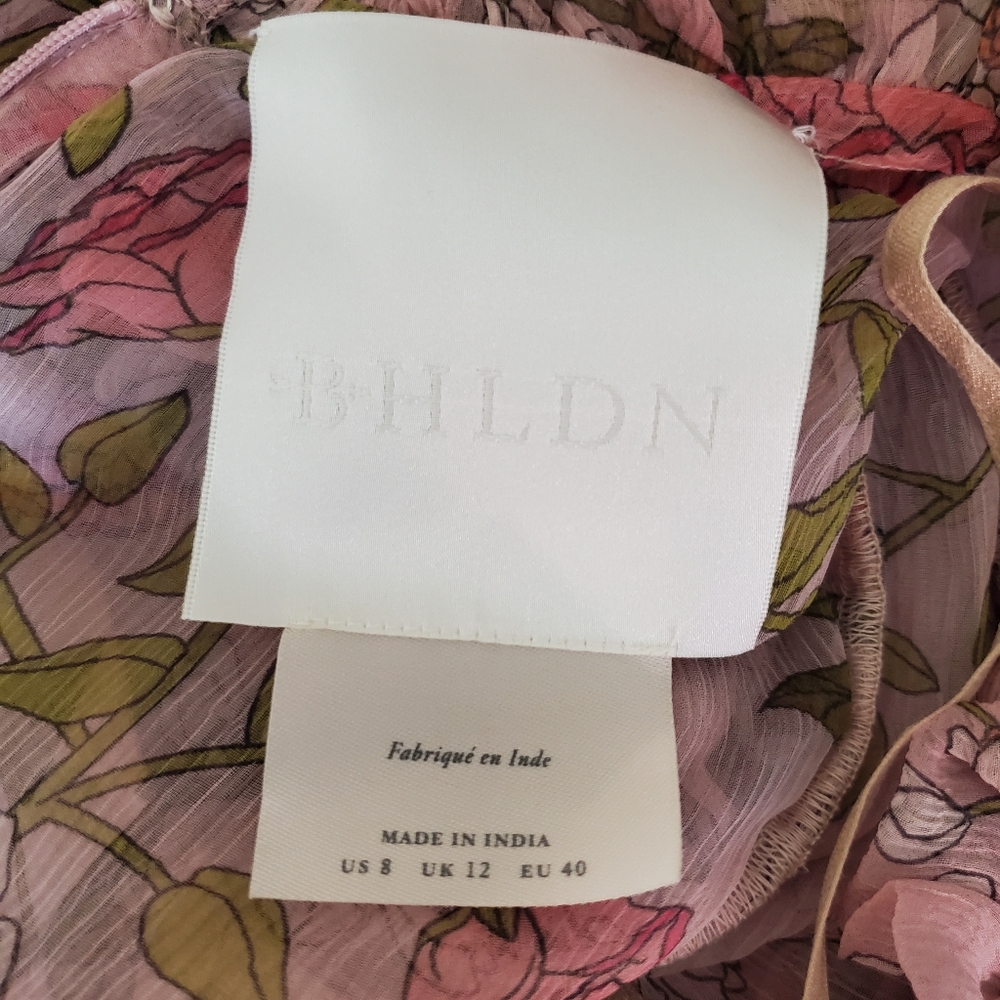 BHLDN Sheer Floral Ruffle Chiffon Maxi Dress - Picture 7 of 8